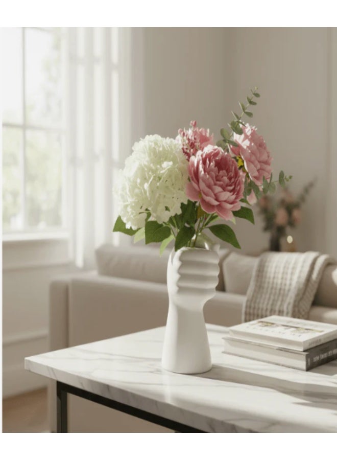 AKDC Creative Hand-Shaped Ceramic Decorative Vase – Elegant White Artistic Home Décor Accent, 20 × 10 cm - Image 3